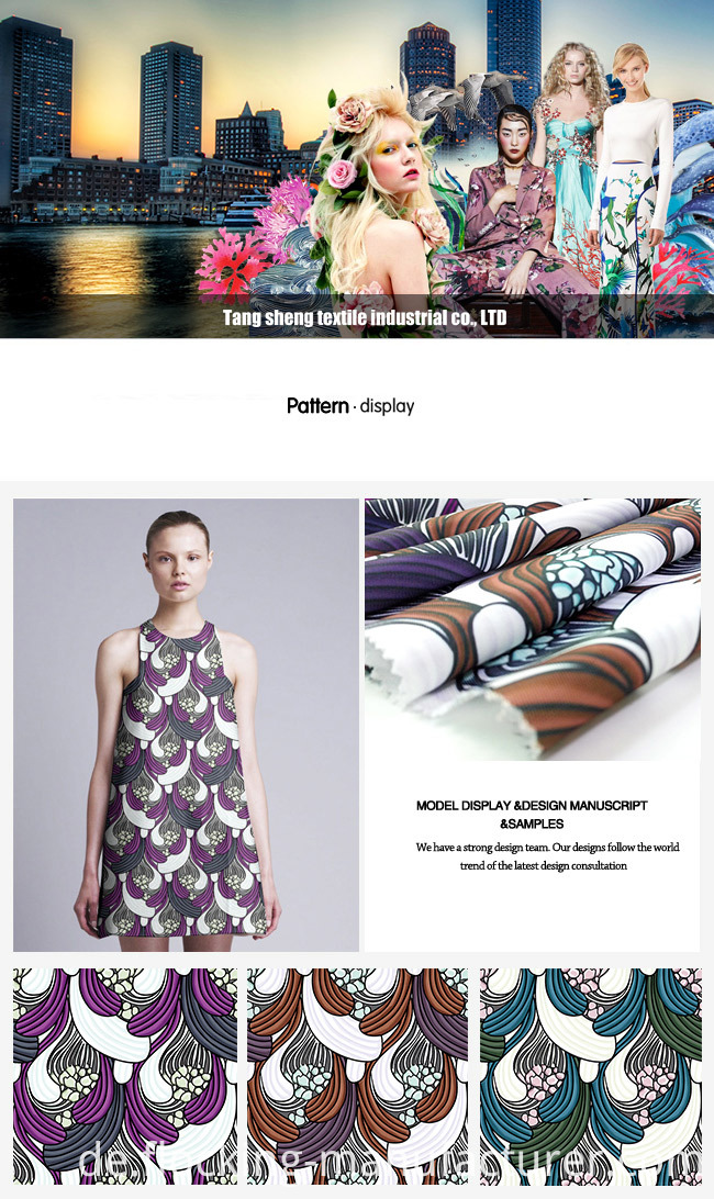 Abstract Geometry Printed Twill Fabric for Garment/ Home Textiles